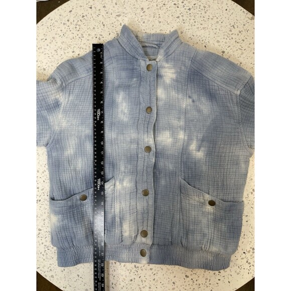 Universal Thread Women Medium Jacket Blue Tie-Dye Bomber Sky Clouds Artist Dream - Picture 9 of 15